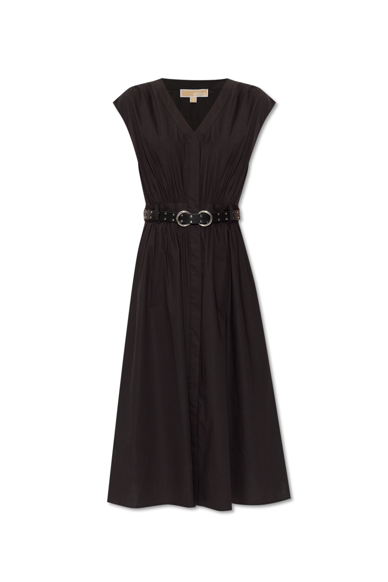 ワンピース Michael Kors MIDI DRESS WITH BELT (MS5830KF4C 001BLACK) Black Cotton dress with belt Michael Michael Kors - Vitkac AS